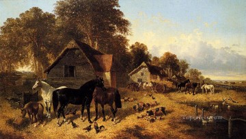 ジョン・フレデリック・ヘリング・ジュニア Painting - 繁栄する農場のジョン・フレデリック・ヘリング・ジュニア馬